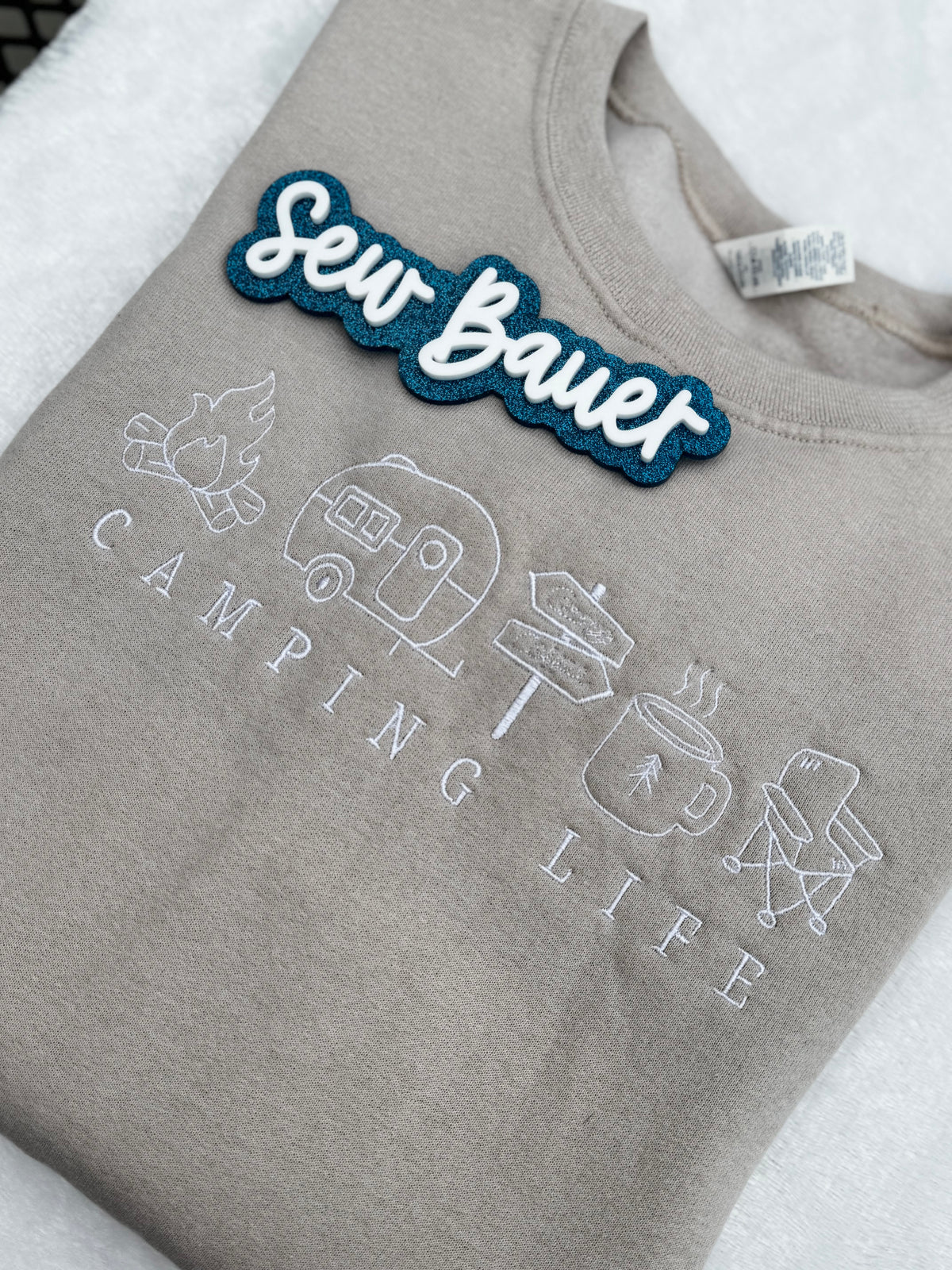 Camping Life Embroidered Sweatshirt Crewneck