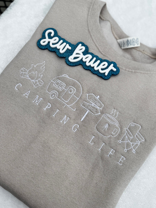 Camping Life Embroidered Sweatshirt Crewneck