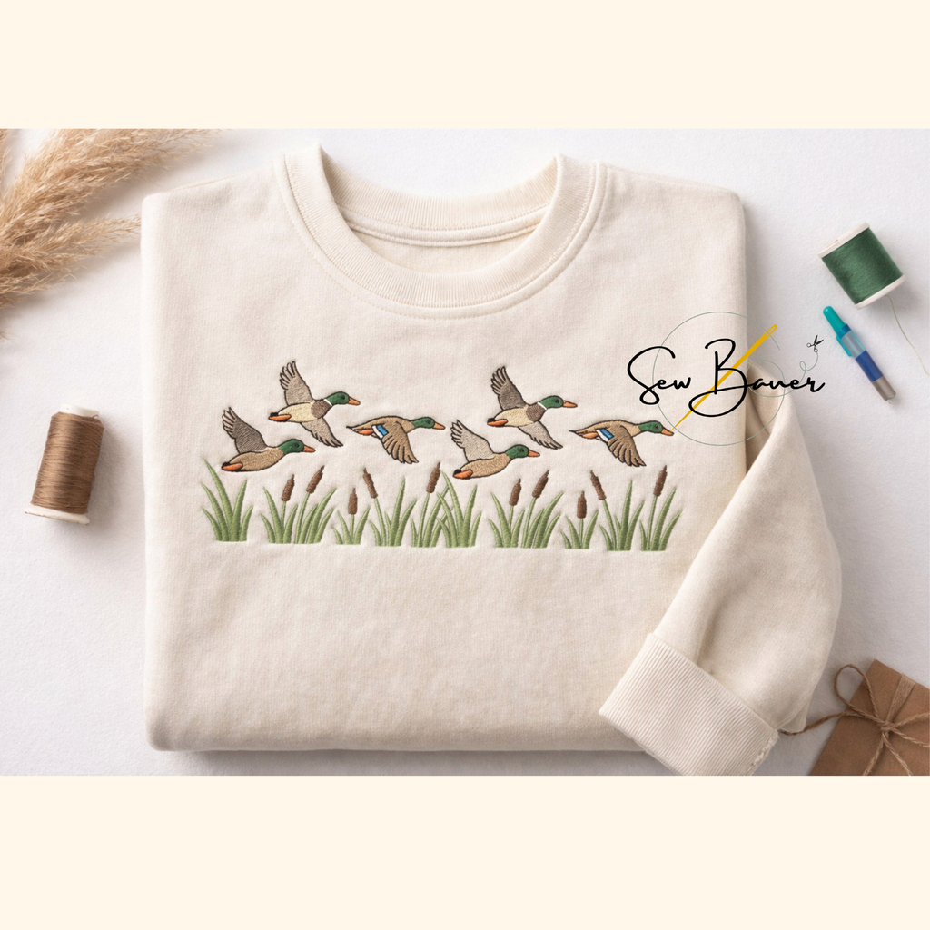 Mallard Flight Embroidered Crewneck Sweatshirt