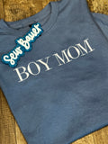 BOY MOM Embroidered Comfort Colors T-Shirt | Custom Mom Shirt | Boy Mom Gift