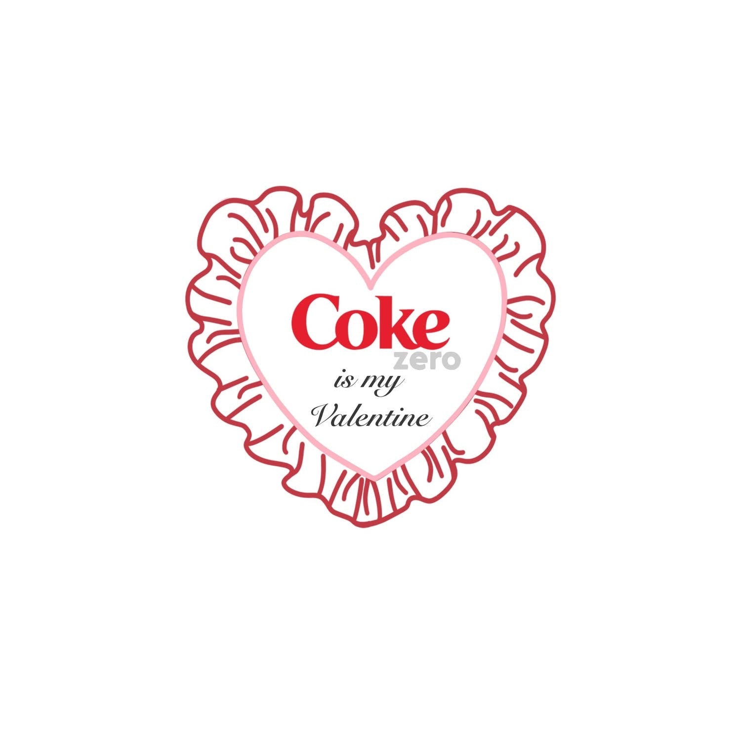 “Soda” Is My Valentine Sweatshirt – Valentine’s Day Crewneck – Cute Pink Embroidered Heart – Funny Valentine Gift for Her