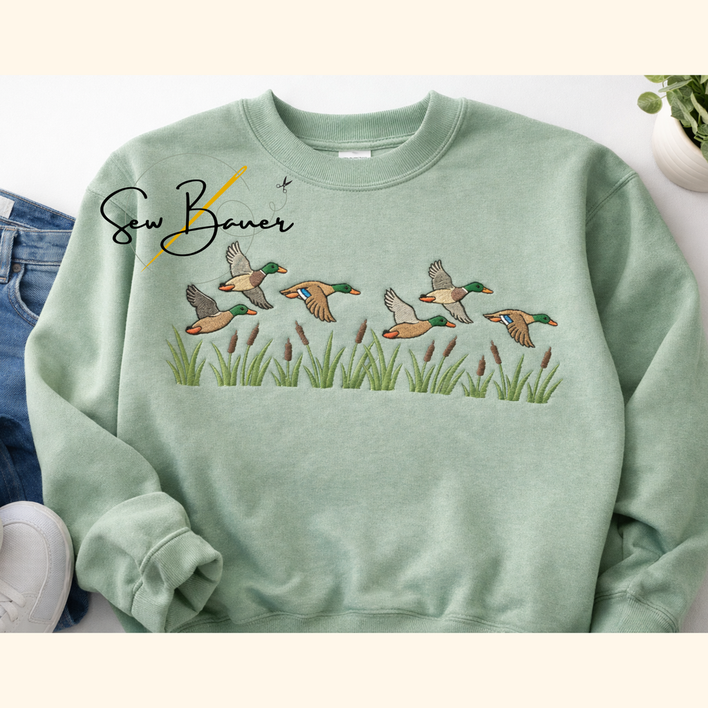 Mallard Flight Embroidered Crewneck Sweatshirt