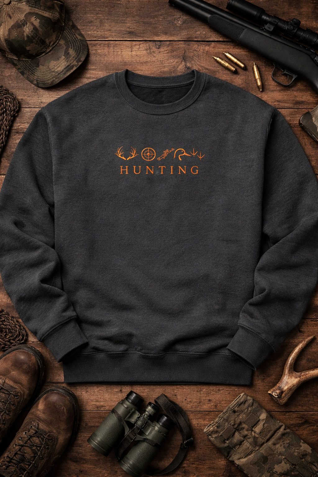 HUNTING Embroidered Crewneck Sweatshirt