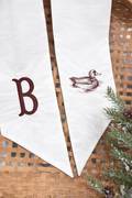 Personalized Wreath Sash with Initial & Duck Motif | Neutral Farmhouse Door Decor