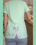 Leopard Bunny Bow Embroidered Tee + Custom Monogram