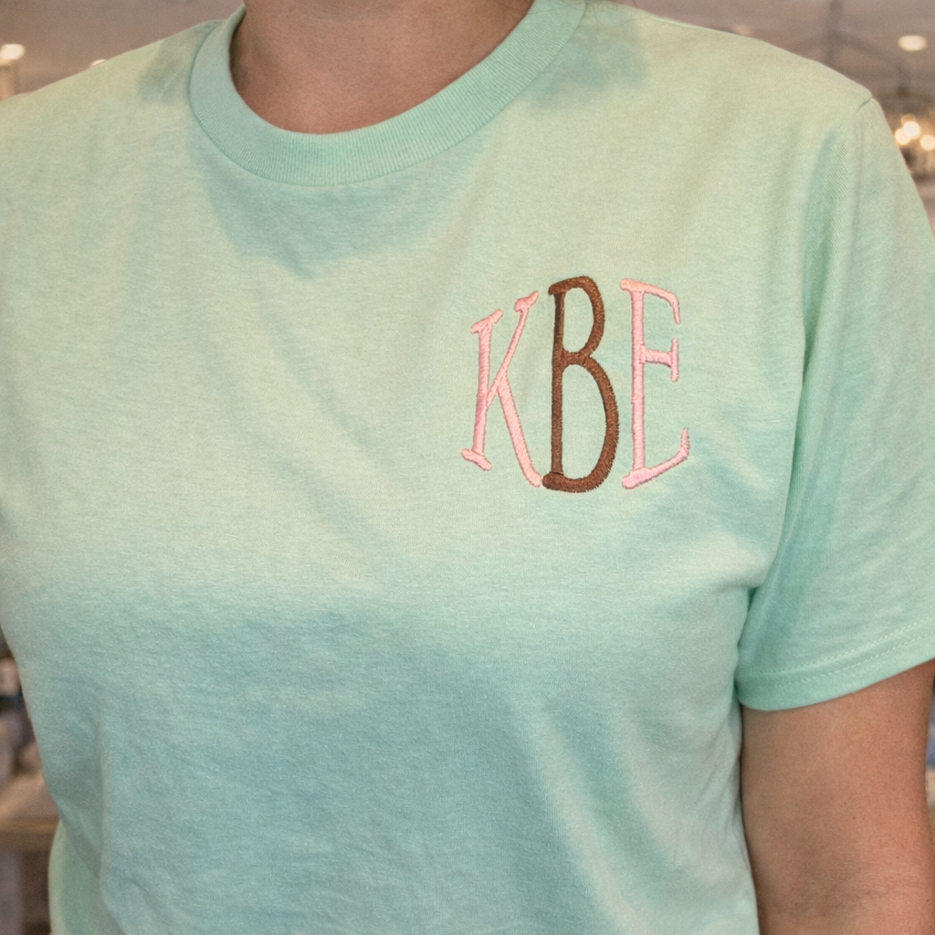 Leopard Bunny Bow Embroidered Tee + Custom Monogram