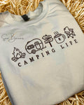 Camping Life Embroidered Sweatshirt Crewneck