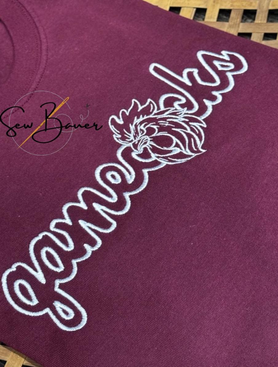 Embroidered Gamecocks Shirt: Handmade College Spirit Tee.