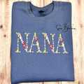 Nana Floral Embroidered Sweatshirt | Grandma Gift | Personalized Nana Crewneck | Wildflower Embroidery | Gift for Nana